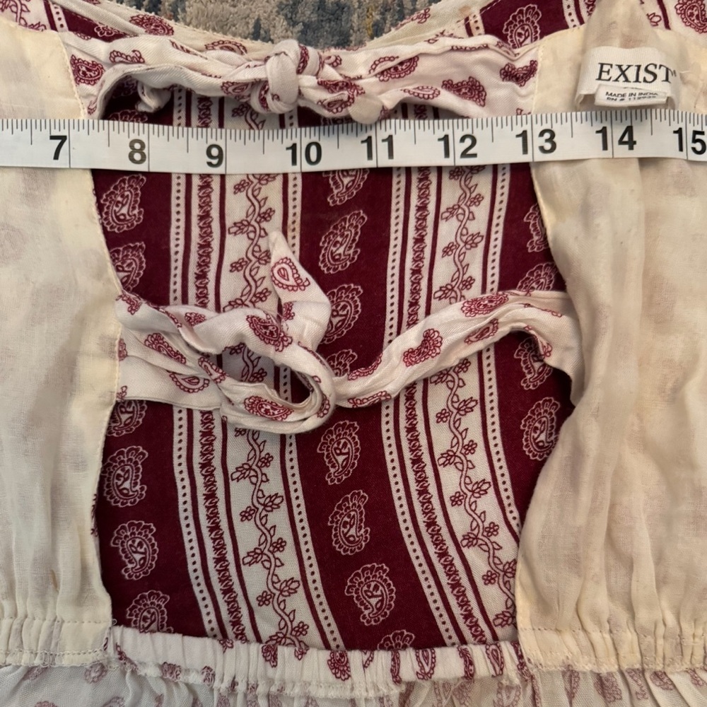 Exist Boho Patchwork Open Back Double Tie Side Sl… - image 11